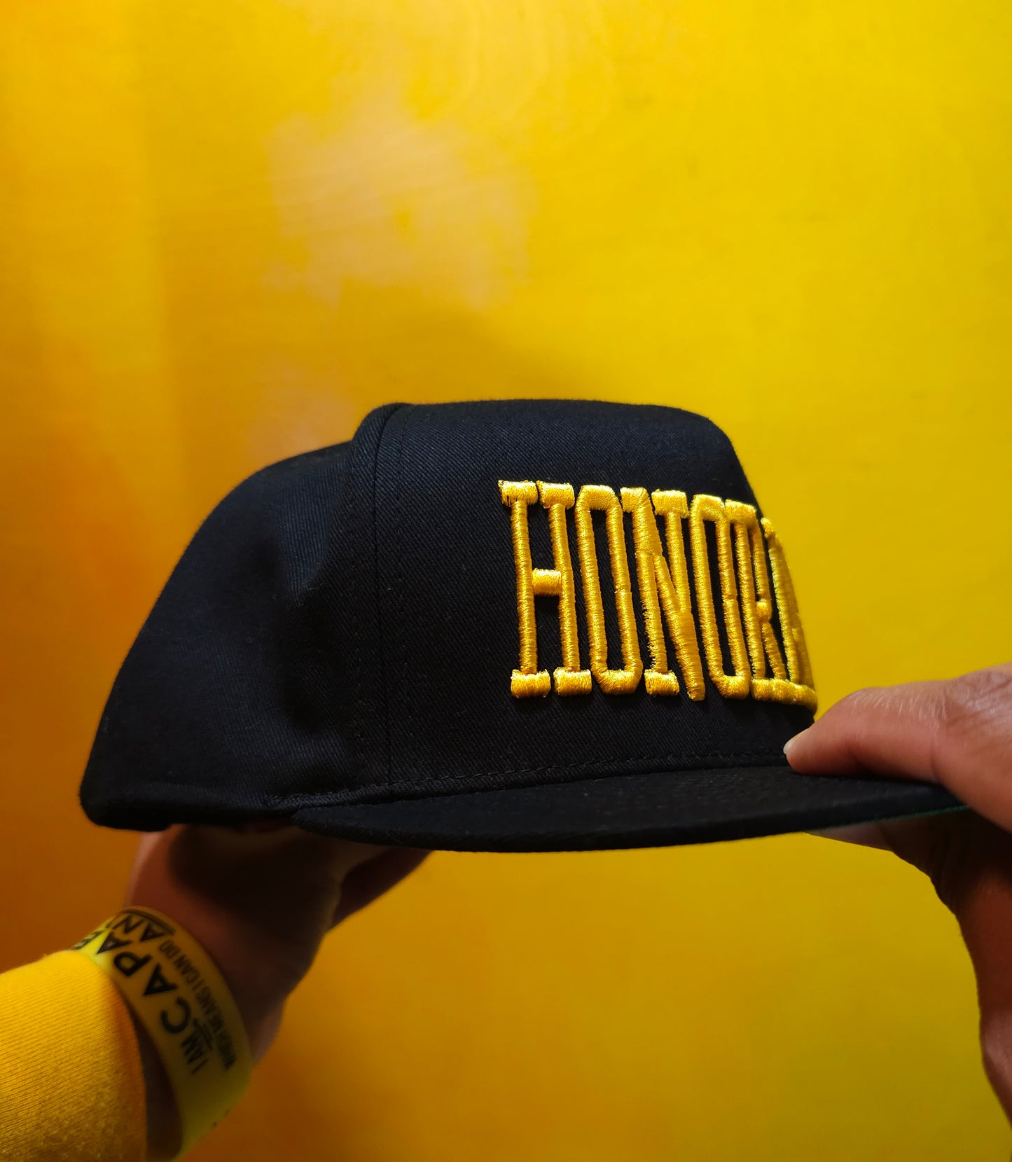 Honorable - yellow gold 3D Puff embroidered hat