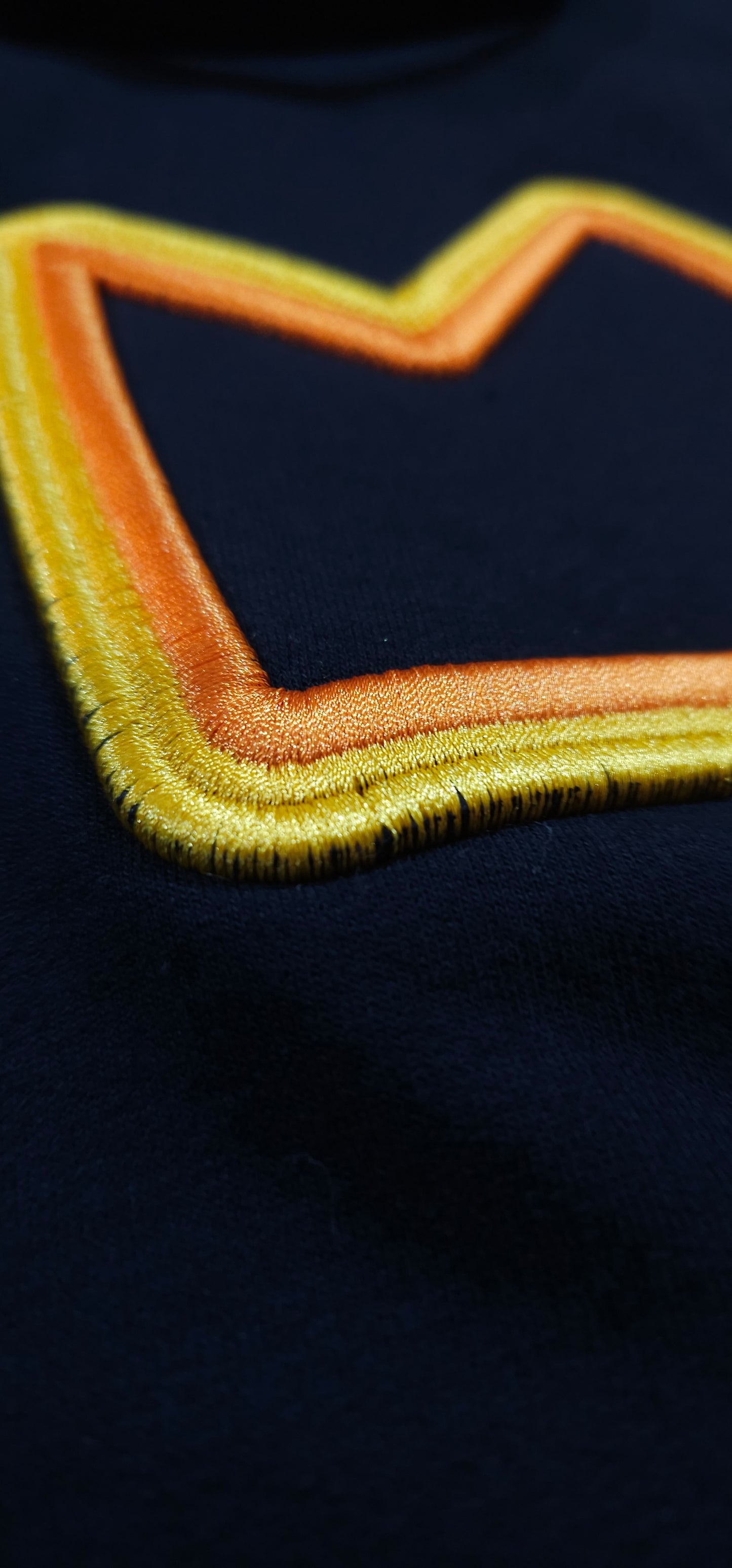 Crown - yellow+orange 3D Puff embroidered pullover hoodie