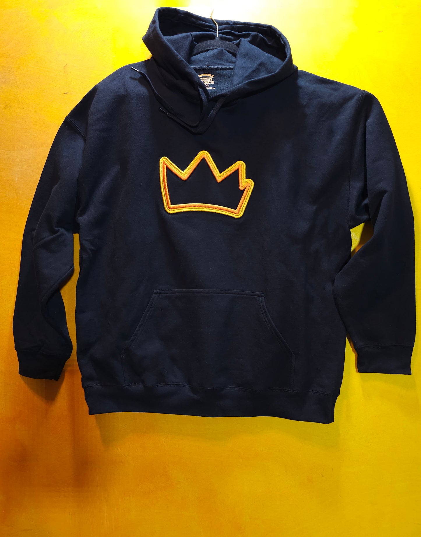 Crown - yellow+orange 3D Puff embroidered pullover hoodie