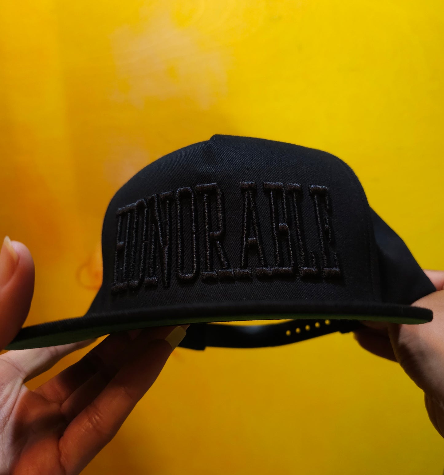 Honorable - black 3D Puff embroidered hat