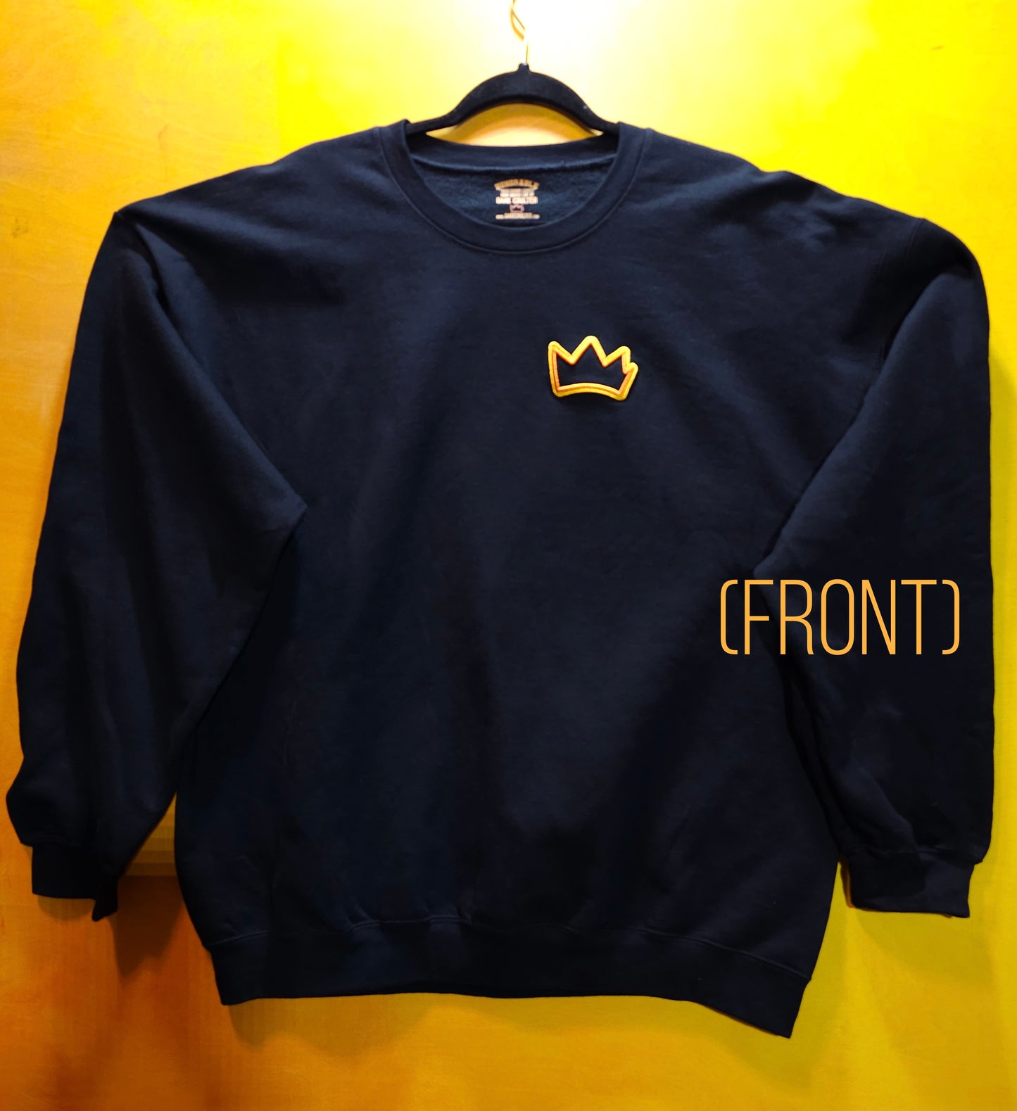Honorable Back Print Crew Neck Sweatshirt - Long Sleeve Shirt with embroidered crown front