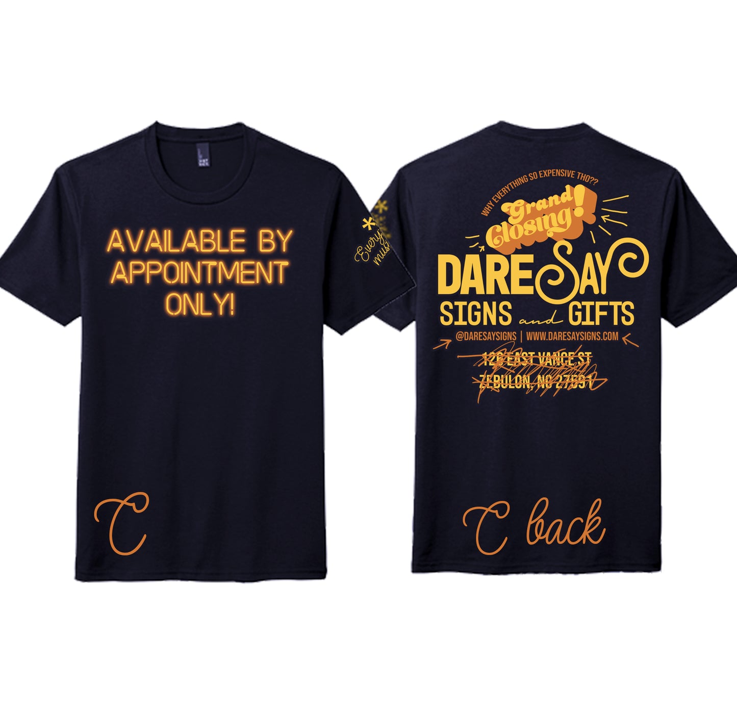 DareSay Signs Grand Closing Shirts!
