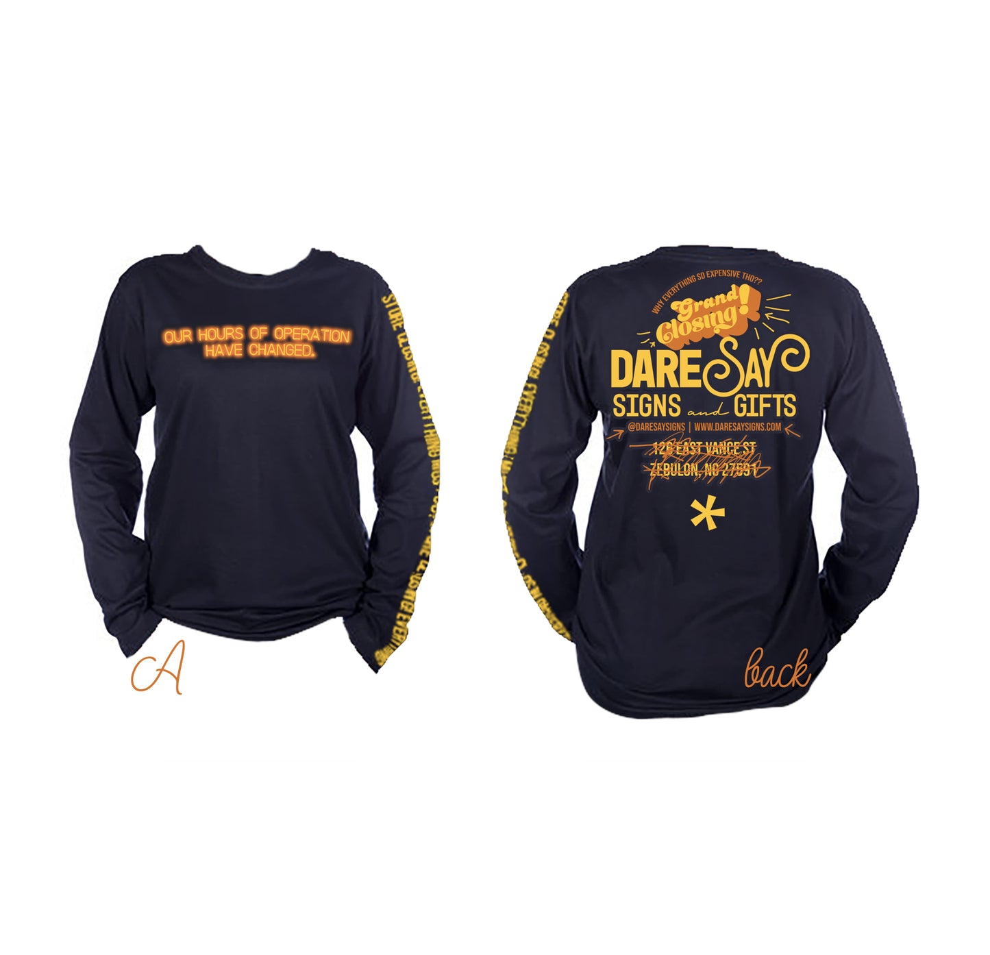 DareSay Signs Grand Closing Shirts!